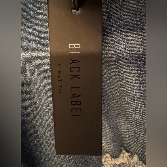 Black Label Crop Jeans C’est Toi Women's Blue Denim Distressed Jeans Size 26 - Picture 5 of 16